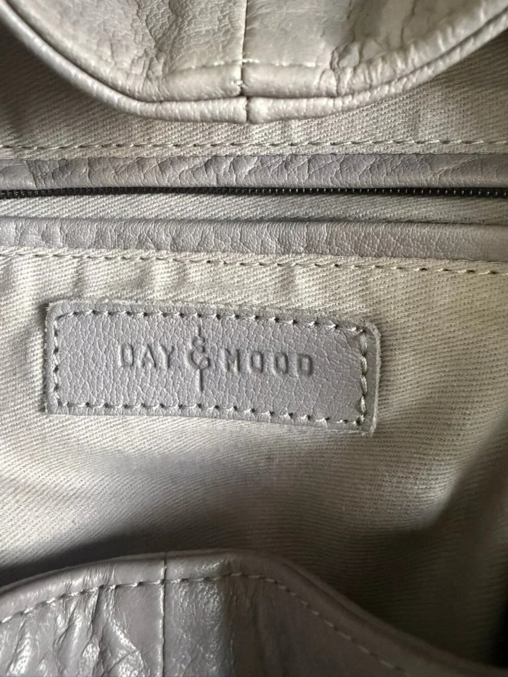 Day & Mood Grey Leather Backpack Purse - LIKE NEW - Picture 4 of 8